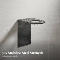 Space-Saving Shampoo Dispenser Bracket Drill-No-Cost Installation Shower Pump Bottle Holder Brushed Finish for Renters, Restroom