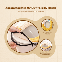 Plush Toilet Seat Cover, Thick, Cleanable, Non-Slip, Warm