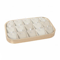 Rectangular Jewelry Tray Light Beige Accessory Storage Shallow