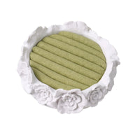 Round Jewelry Tray Carved Resin Band Holder Dish Textile-Covered
