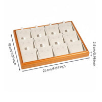 Linen Jewelry Tray Showcase Scratch Protection Wooden Jewelry Display Tray for Dresser Top