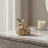 Hummingbird Jewelry Box Crystal Studded Hummingbird Trinket Box Collectible Home Decor