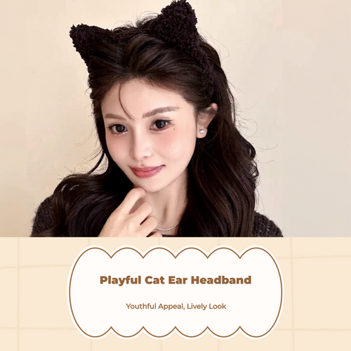 Cute Cat Ear Headband, Soft Plush, Women, Non Slip, Face Washing