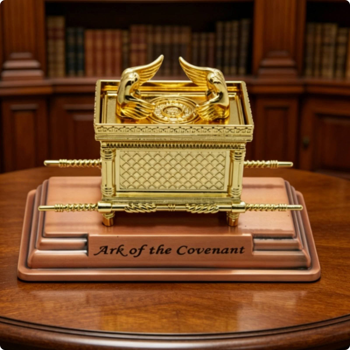 Metal Ark of the Covenant Figurine Ornate Display Statue Home Decoration
