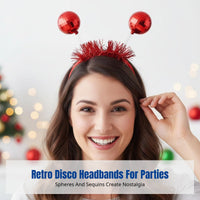 Colorful Light Ball Headband, Disco Party, Sparkling Hair Accessory, Vintage Design, Christmas