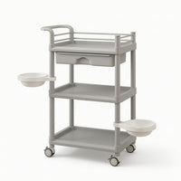 3-Tier Utility Cart Compact Three Tier Rolling Cart Smooth for Beauticians