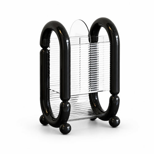 Clear Ribbed Makeup Brush Holder Small Ball Feet Brush Storage Holder