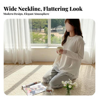 Lace Long Sleeve T-Shirt, Soft Brushed Pullover, Korean Style, Relaxed Fit Top