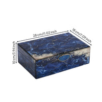 Glass Jewelry Box Marbled Jewelry Box with Hinged Lid Elegant for Bedside Table