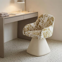 Swivel Makeup Chair Foam Filled Swivel Vanity Chair Space Saving for Nail Salon