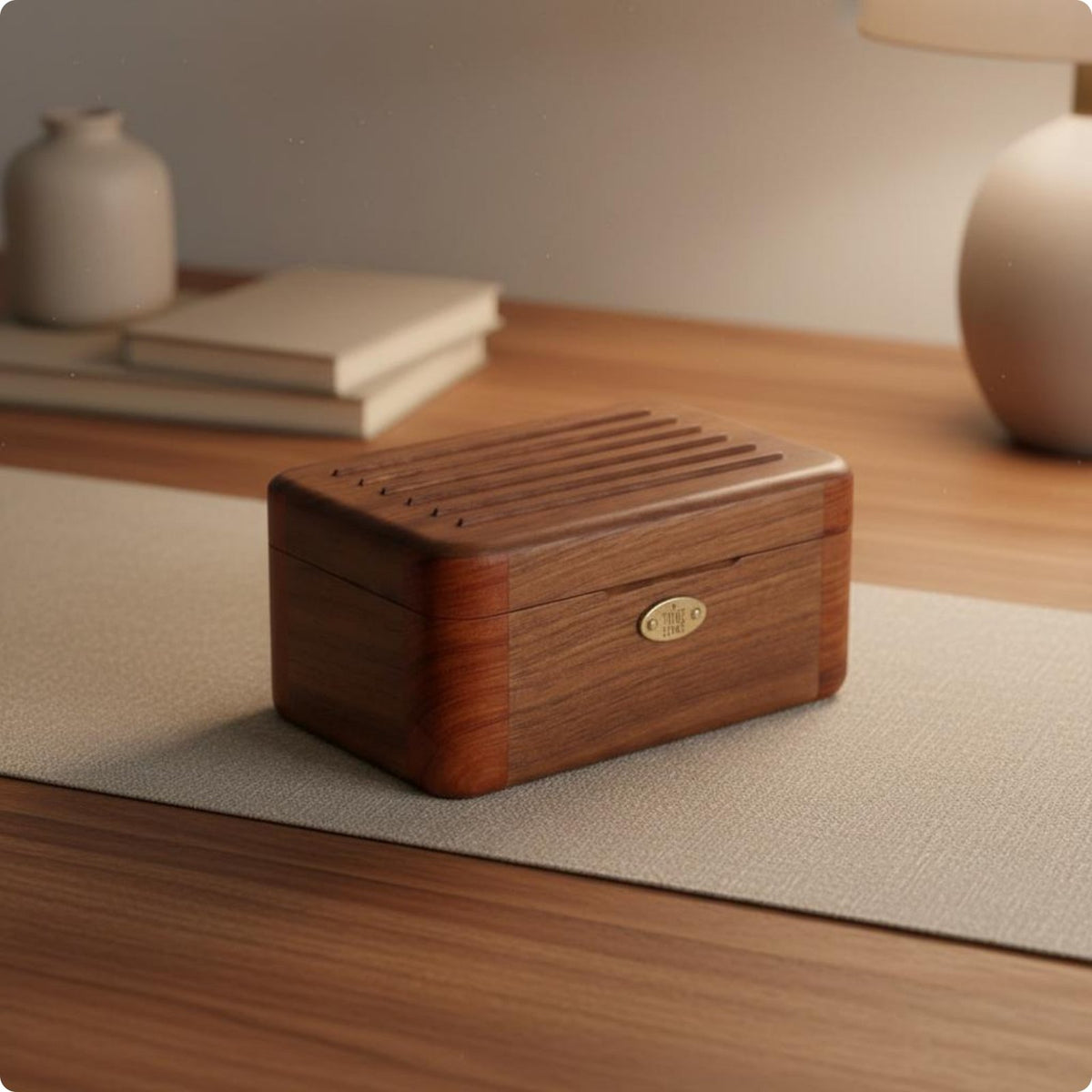 Wooden Jewelry Melody Box Decorative Wooden Music Jewelry Box 3 Compartments