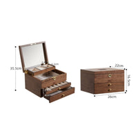 Multi-Layer Jewelry Case Large Capacity Band and Earring Box Mirror Lid
