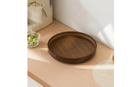 Wooden Rotating Tray Brown Cosmetic Organizer Tray Space Saving for Vanity