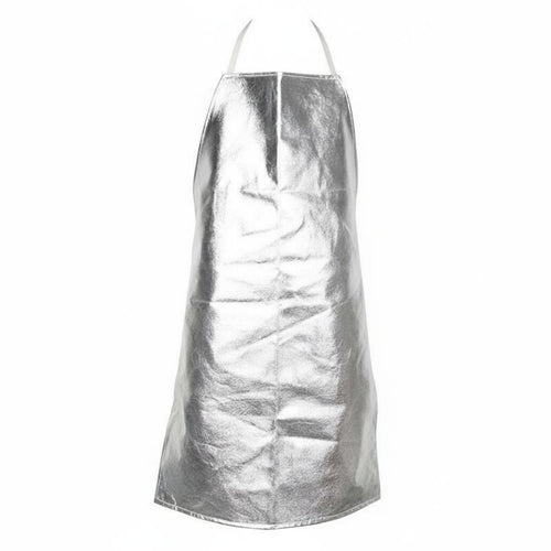 Anti-Splash Aluminum Foil Apron Long-Lasting Heat Resistant Apron Lace-up Design for Foundry Workers, Welders, Smelting, Metal Joining