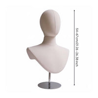 Head and Shoulders Mannequin Adjustable Height Mannequin Head with Shoulders Pin Insertable Hat Bust Stand for Jewelers, Store Window