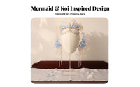 Traditional Chinese Hair Jewelry Set Ancient Design Mermaid Fin Headdress Set Elven Tiara and Ears Celestial Design Fairy