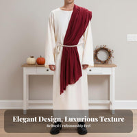 3 Pieces Biblical Robe Set Full-Length Design Biblical Robe and Headpiece Set