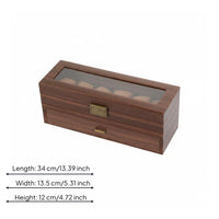 Watch and Jewelry Storage Box Transparent Lid Double-Layer Watch Box Wood-Grain