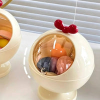 Countertop Makeup Organizer Cute Design Makeup Storage Box Dustproof Lid