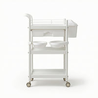 Salon Rolling Trolley Portable 3-Tier Utility Cart Space-Saving for Salons