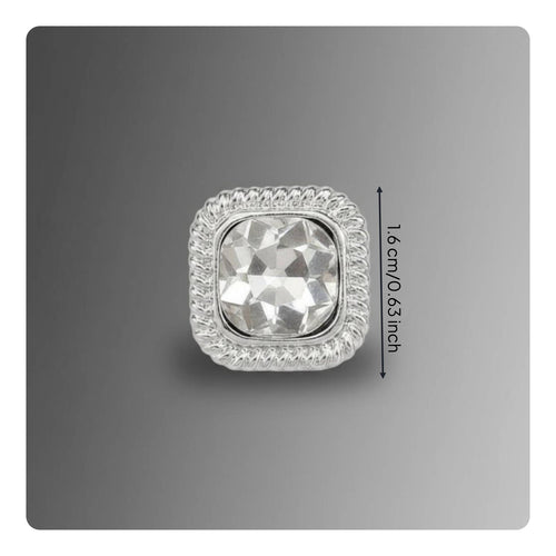 Square Crystal Button High-End Glittering Clothing Buttons Long-Lasting