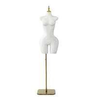 Female Half-Body Mannequin Gold-Tone Support Pole Bust Waist Hips Mannequin