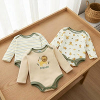 3 Pieces 22 Inch Doll Clothes Everyday Use Printed Newborn Crawler Comfortable