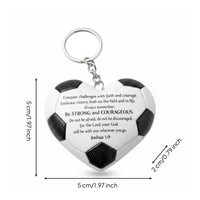 Soccer Heart Keychain Lightweight Soccer Ball Heart Pendant Presentable Dimensional Ball Keychain for Backpack