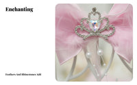 Princess Ribbon Hair Fastener Fairy Look Tulle Ribbon Hair Fastener Crown Feather Barrette Elegant Design Headdress Perfect Gift