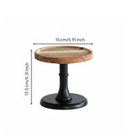 Wooden Pedestal Cake Stand Multi-Design Round Dessert Display Platter Sturdy