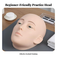 Liftable Eyelids 3-Layer Lash Training Head Realistic Skin Feel 3 Layer Lash Training Head Reusable for Beginners, Students, Beauty Salon