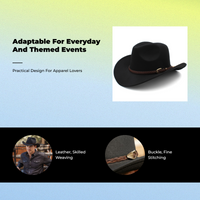Wool cowboy hat, wide brim, unisex