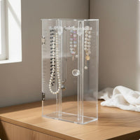 Necklace Display Box Transparent Acrylic Necklace Box Compact Organizer
