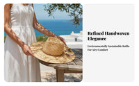 Crown Top Straw Hat Hand-Woven Wide Brim Straw Hat Headwear Adjustable Fit Chic Accessory Breathable for Women, Summer, Beach