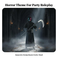 8 Pieces Grim Reaper Robe Set Hooded Design Grim Reaper Costume Set for Adults
