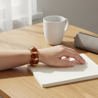 Marbled Resin Bracelet Glossy Tortoise Shell Bangles Slip-On