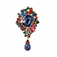 Rhinestone Brooch Alloy Crystal Brooch Pin Elegant Decorative Lapel Pin for Headscarf