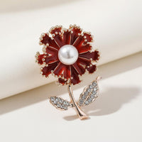 Carnation Brooch Mother's Day Gift Pearl Flower Brooch Hand-Applied Enamel
