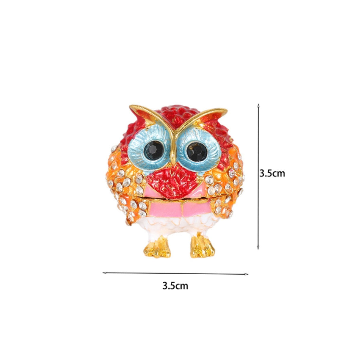 Owl Figurine Trinket Box Faceted Owl Trinket Box Textured Finish