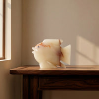 Koi Fish Sculpture Jademineral-Like Fish Figurine Freestanding Sculptures for Living Room