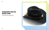 Wide Brim Cowboy Sun Hat, Unisex, Adjustable, UPF40+