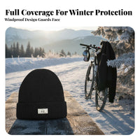 Ear Protection Balaclava Knit Hat Windproof 2 in 1 Balaclava Beanie Thermal for Cyclists, Outdoor Enthusiasts, Winter Sports, Skiing, Hiking