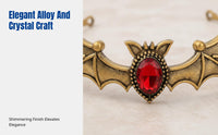 Halloween Bat Medieval Crystal Alloy Headpiece, Gothic Costume Accessory