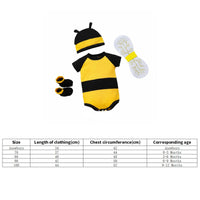 4 Pieces Newborn Bee Outfit with Wings Photo Prop Infant Bee Romper Set