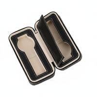 Multi-Compartment Watch Storage Box Soft Suede Lining Portable Watch Organizer Zippered Accessory Box Shockproof Jewelry