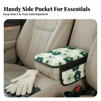 Provides Winter Warmth Car Armrest Cushion with Pockets Universal Fit Lambswool Armrest Mat Easy Installation for Women, Girls