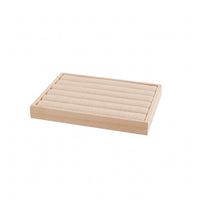 Grooved Jewelry Tray Wood-Look Jewelry Display Tray Padded