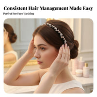 Crystal Flower Hairband, Crystal Headband, Cute Women's Hair Accessory, Bangs Holder, Face Washing, Elegant Floral Design