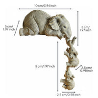 Resin Elephant Family Sculpture Symbolizes Maternal Love Mother and Young Elephant Statue Sentimental Gift Mother and 2 Young Elephants Sculpture