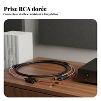 Tonearm Cable with Ground Wire Pure Silver Conductor Turntable Tonearm Cable